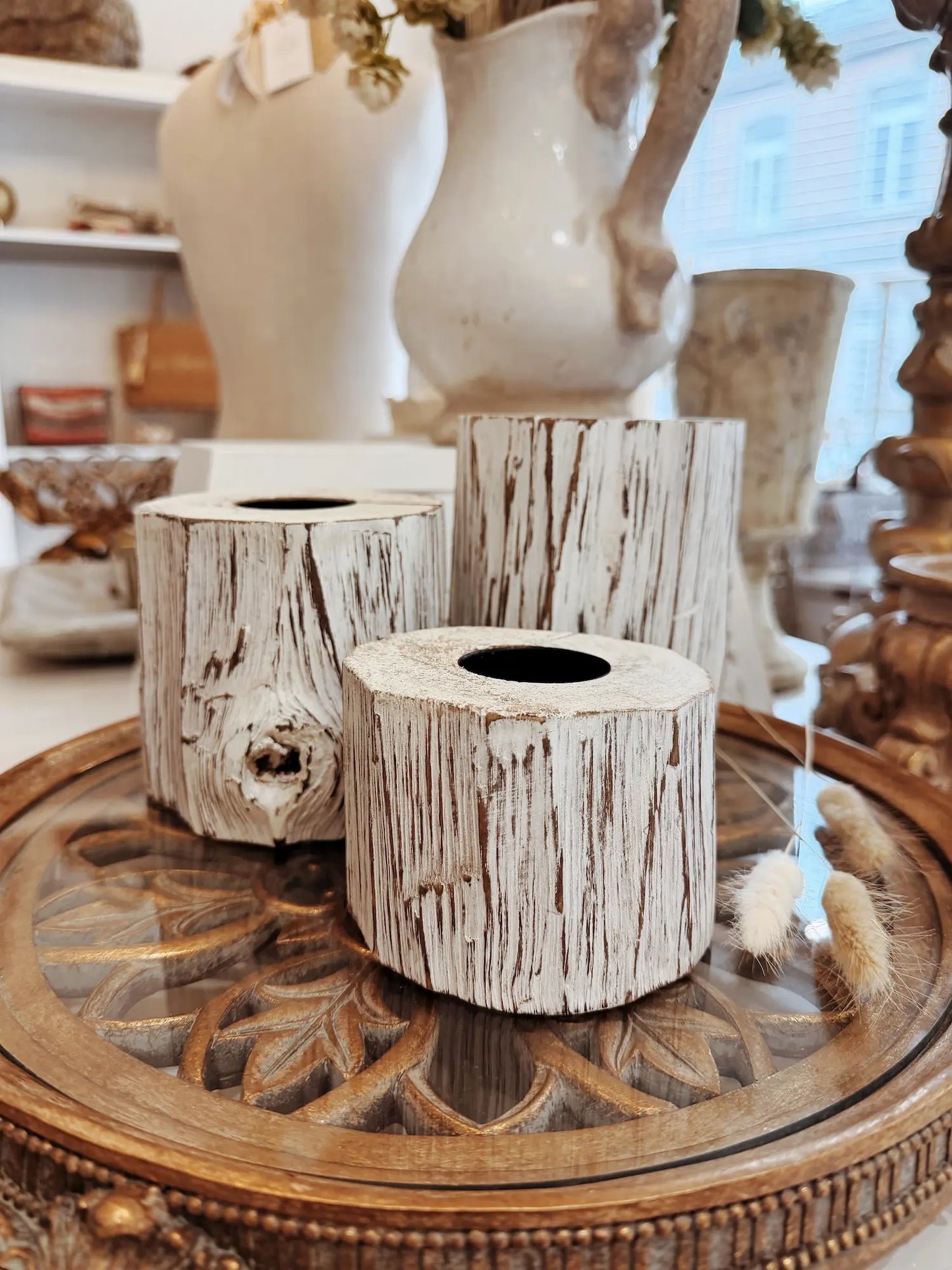 Bougeoir en bois - M