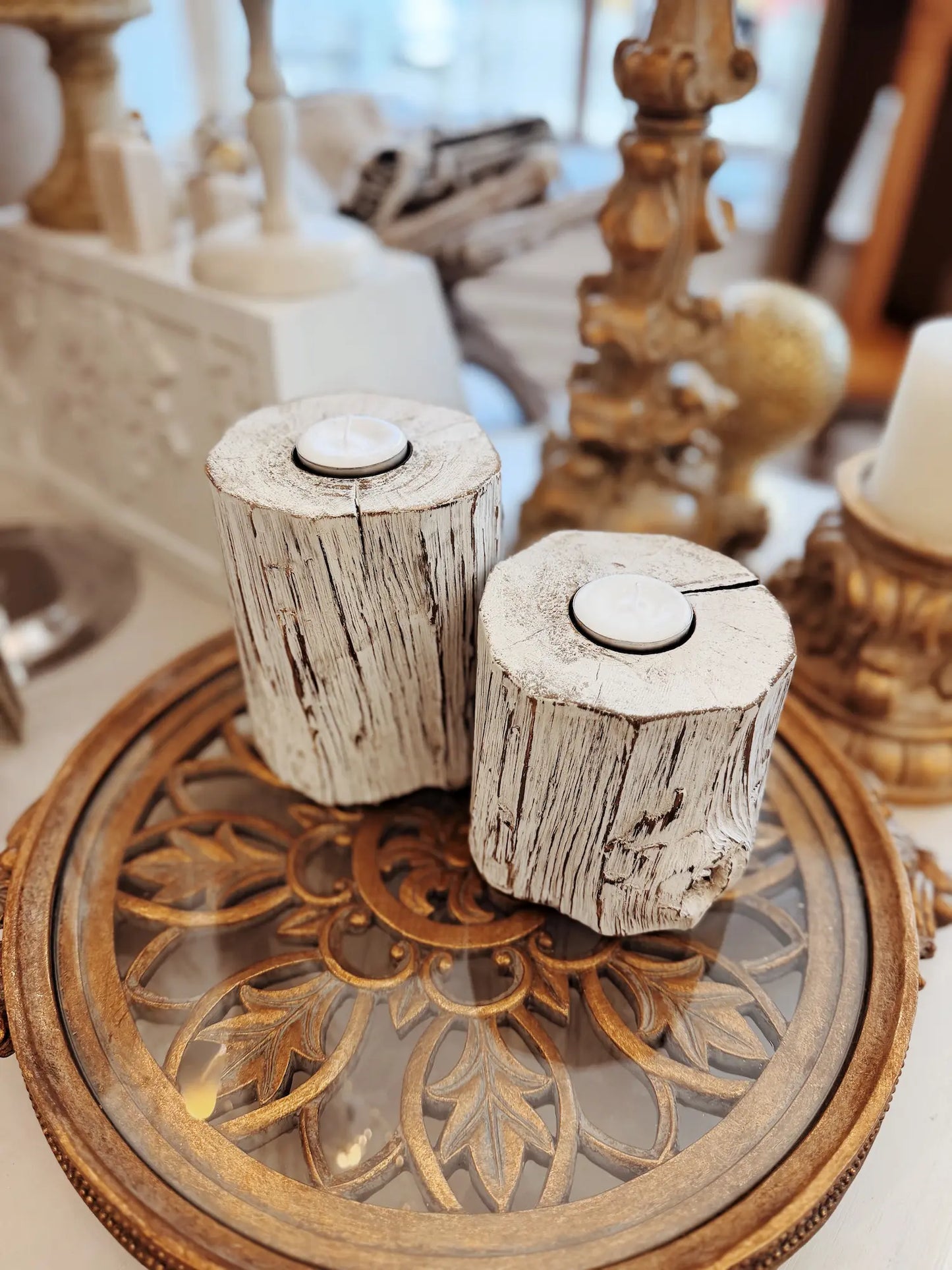 Bougeoir en bois - M