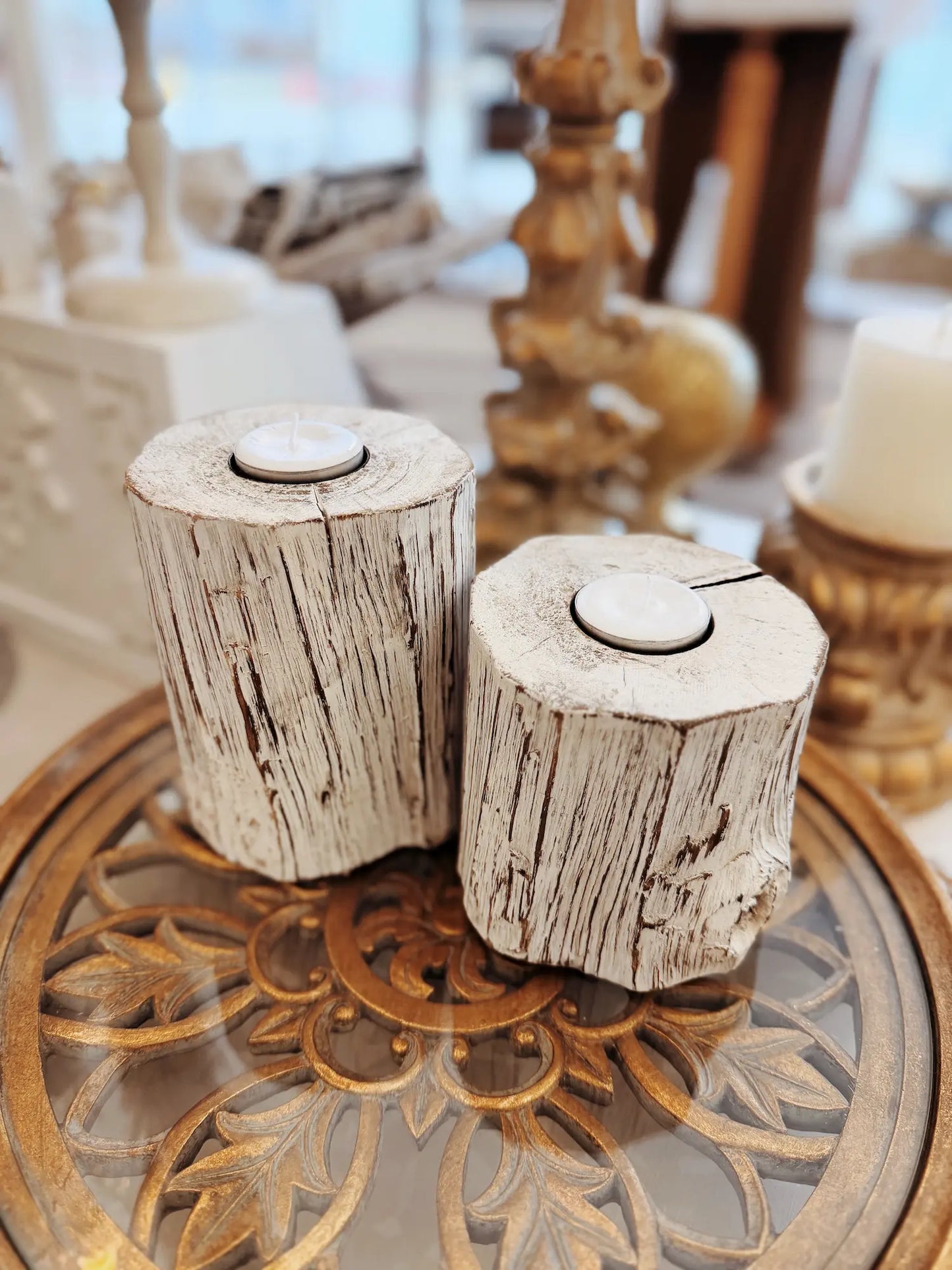Bougeoir en bois - M