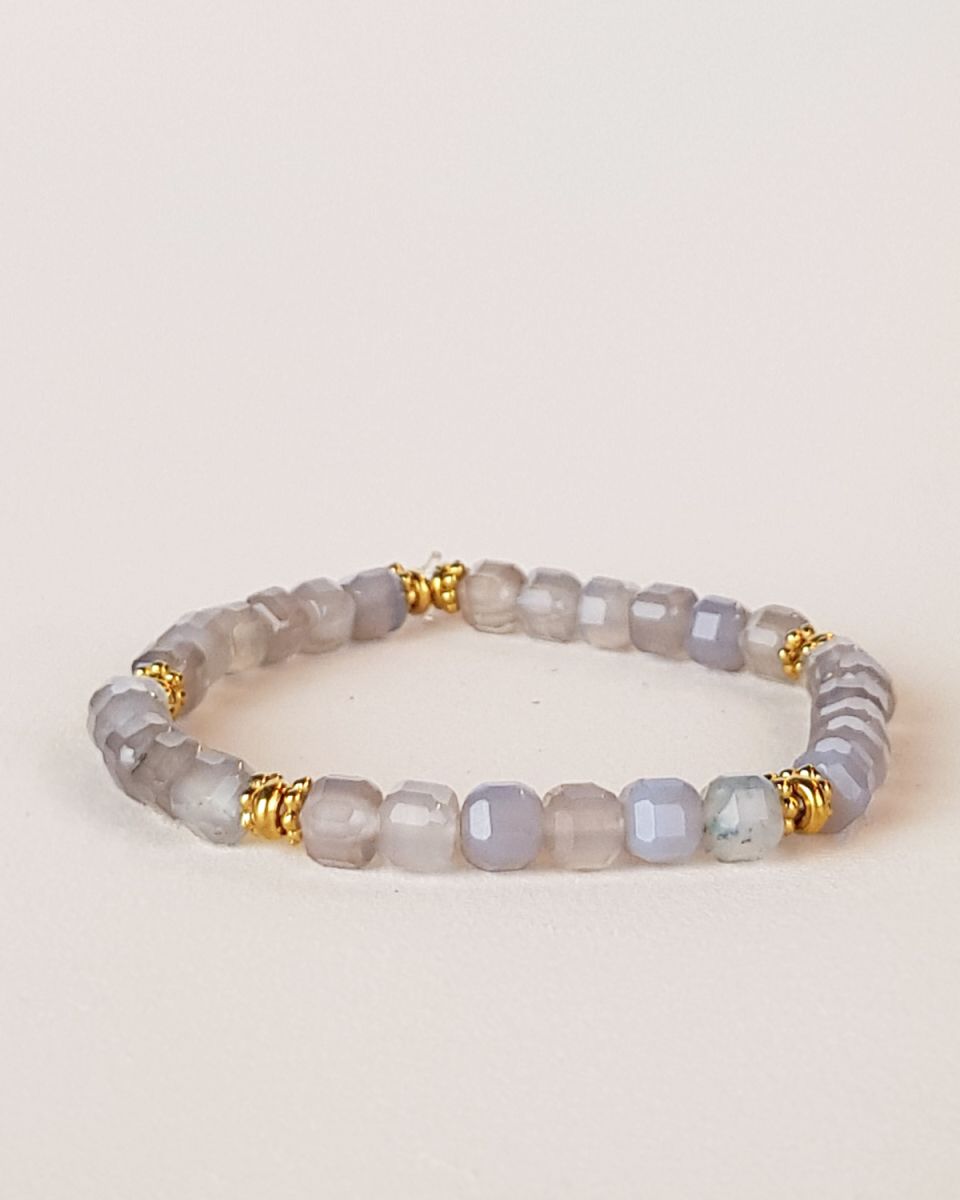 Bracelet labradorite - perles carrées