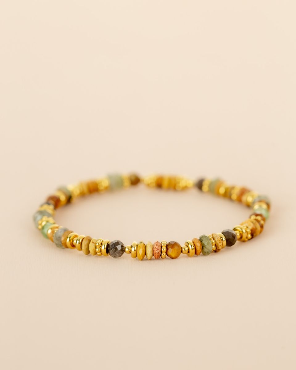 Bracelet Tourmaline verte & Oeil de tigre