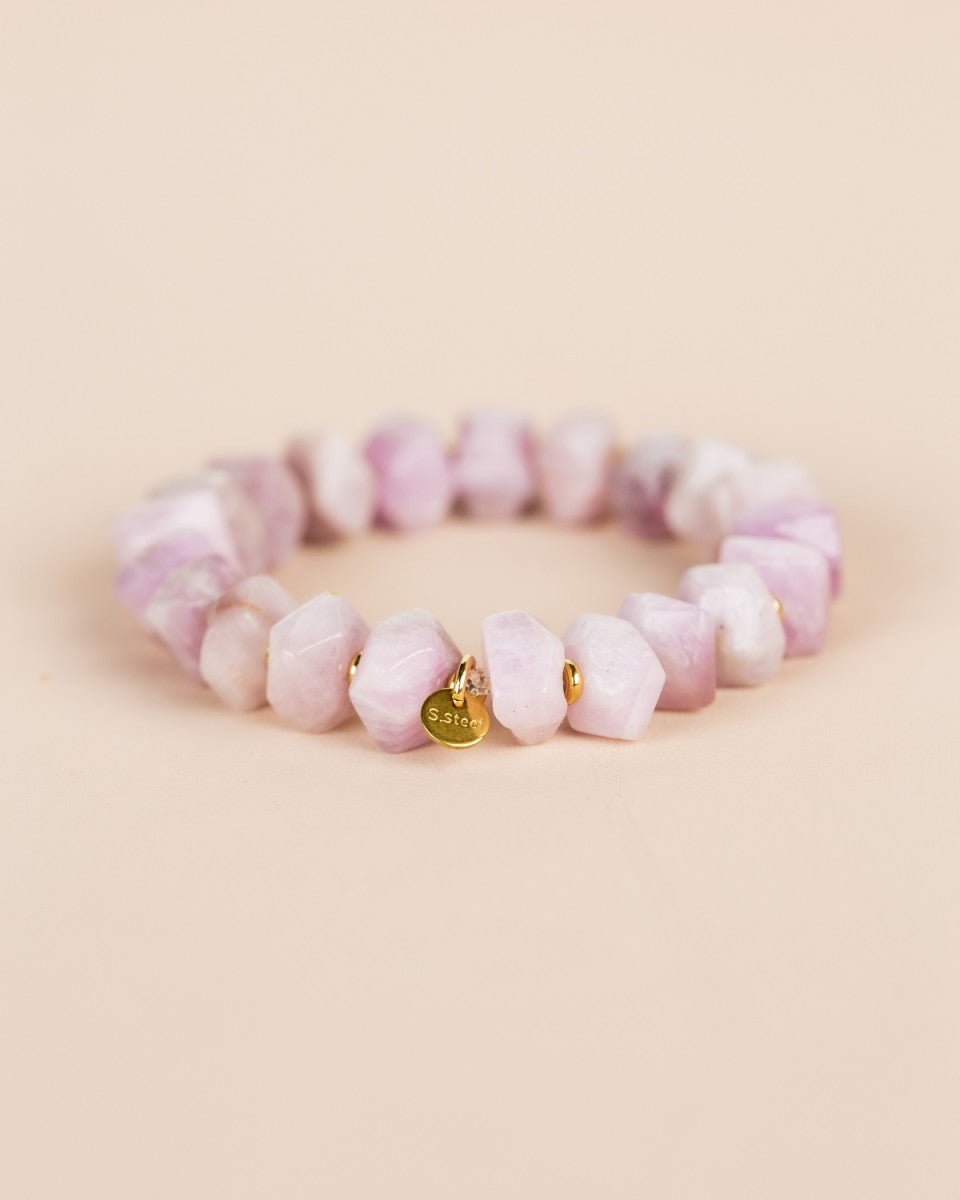 Bracelet Tourmaline rose - pierres brutes