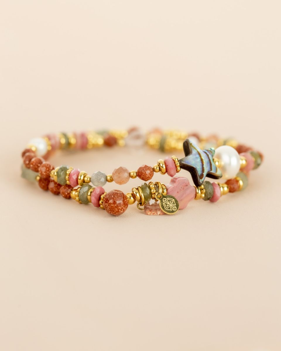 Bracelet double rang - Rhodonite