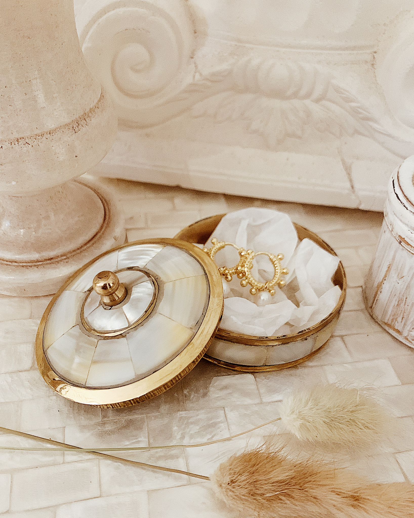 Boîte à bijoux nacrée S