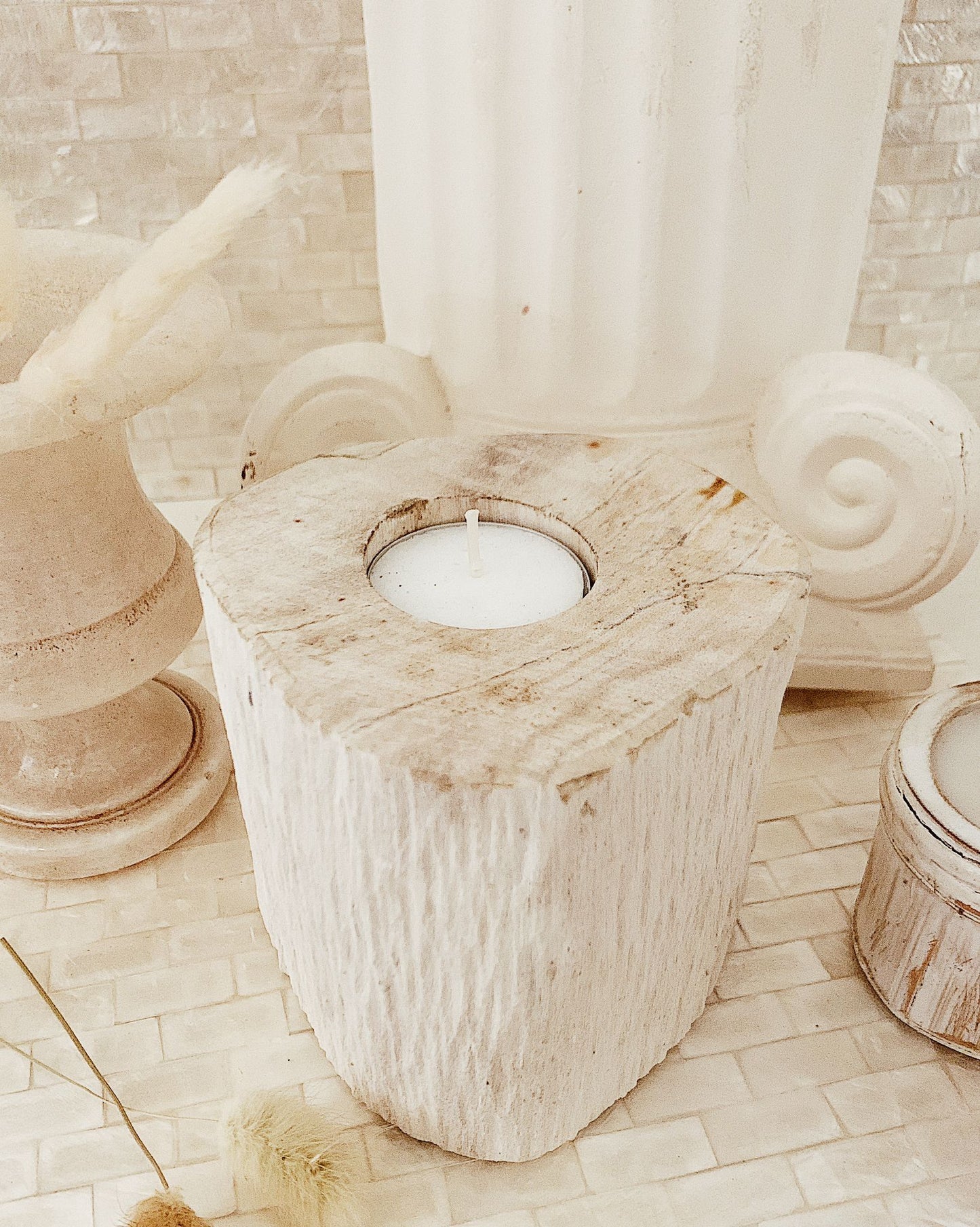 Bougie en bois fossilisé