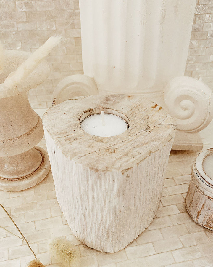 Bougie en bois fossilisé