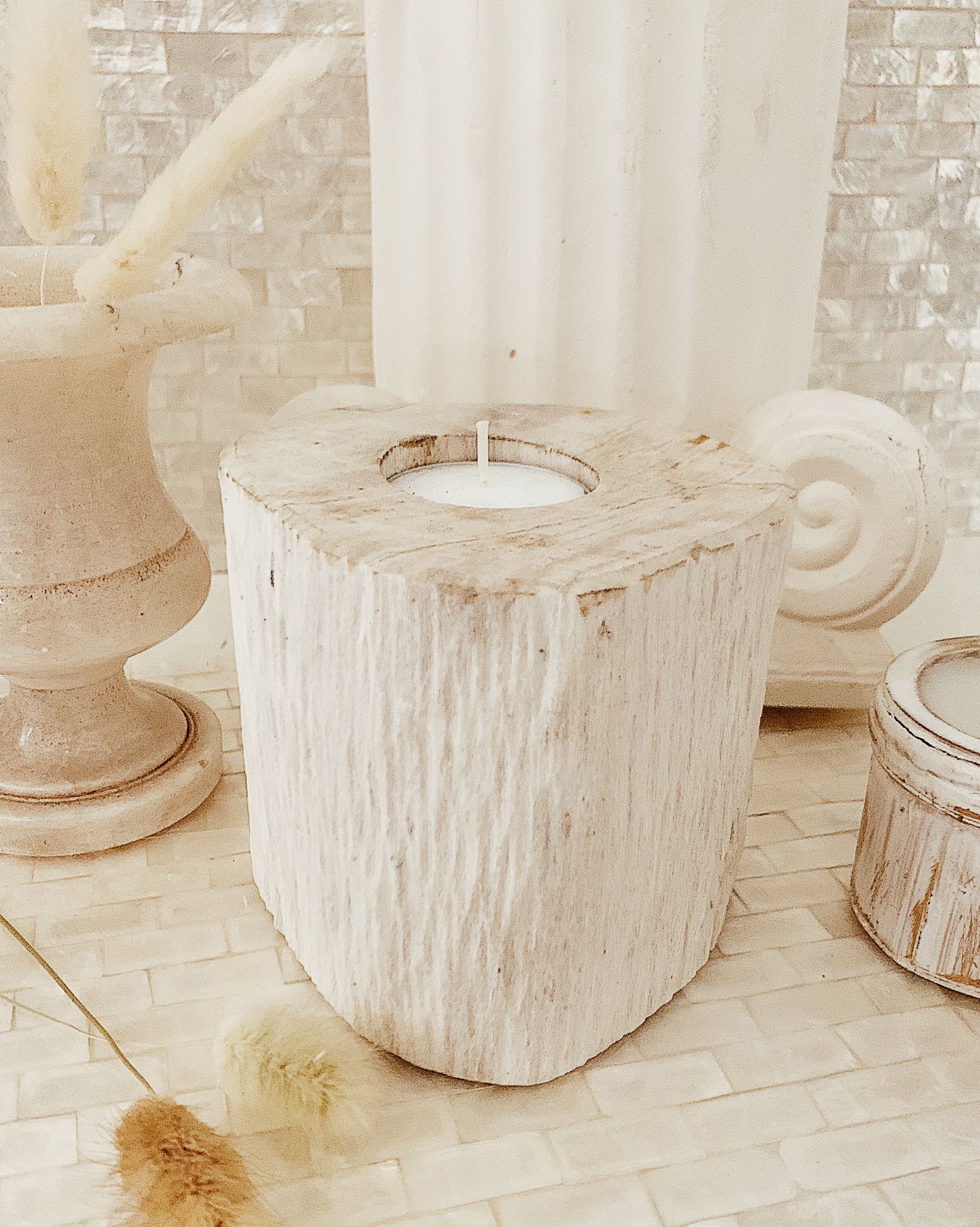 Bougie en bois fossilisé