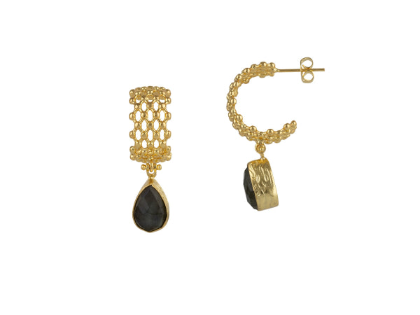 Boucles d'oreilles Rosalie - Labradorite