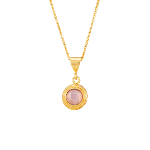 Collier Augustine mini - quartz rose