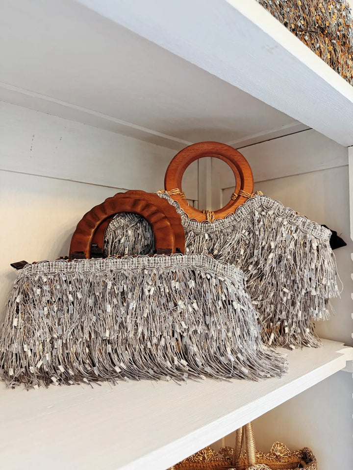 Sac panier à franges - S