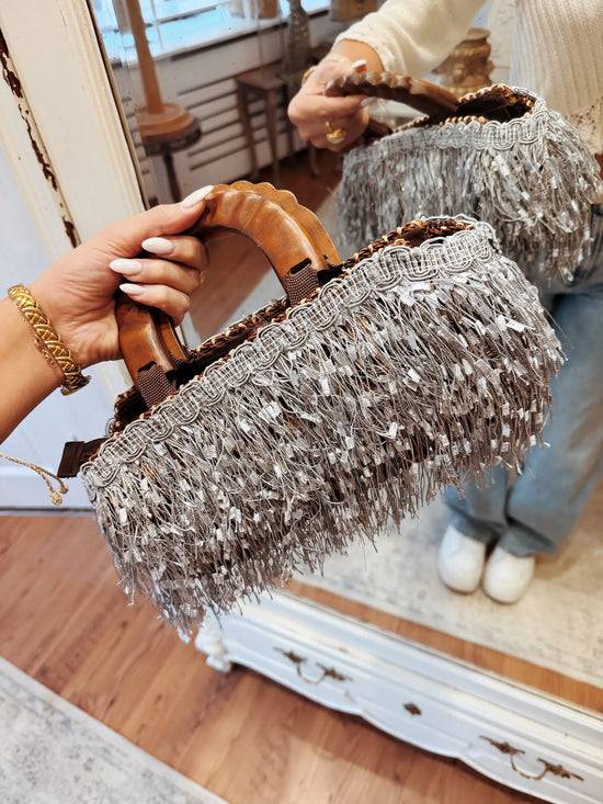Sac panier à franges - S