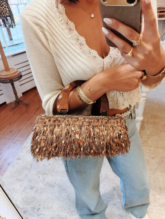 Sac panier à franges - S