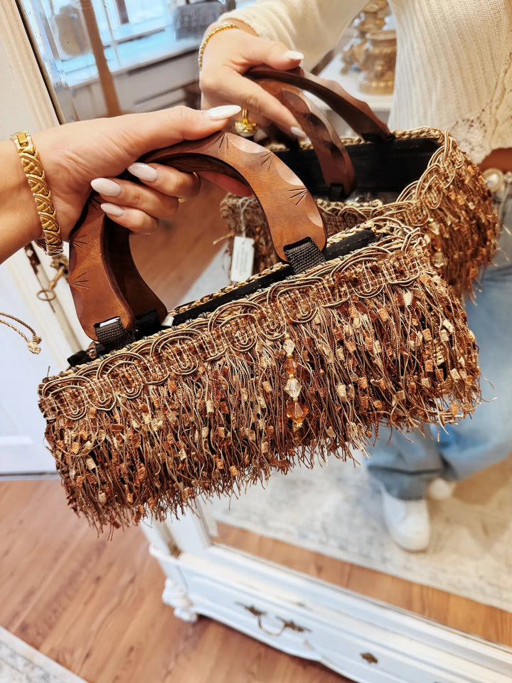 Sac panier à franges - S