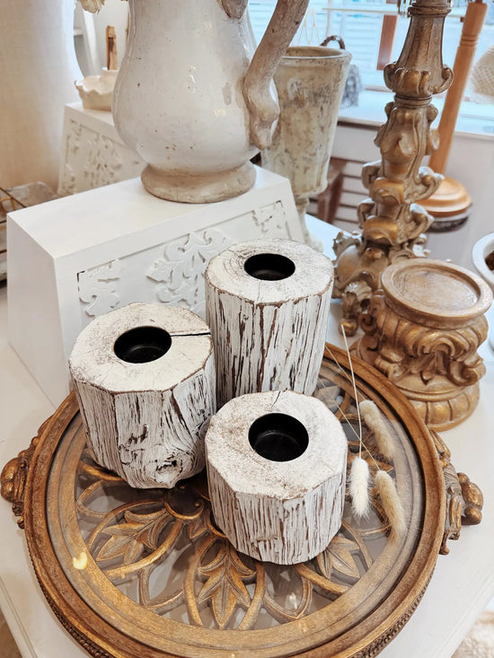 Bougeoir en bois - M