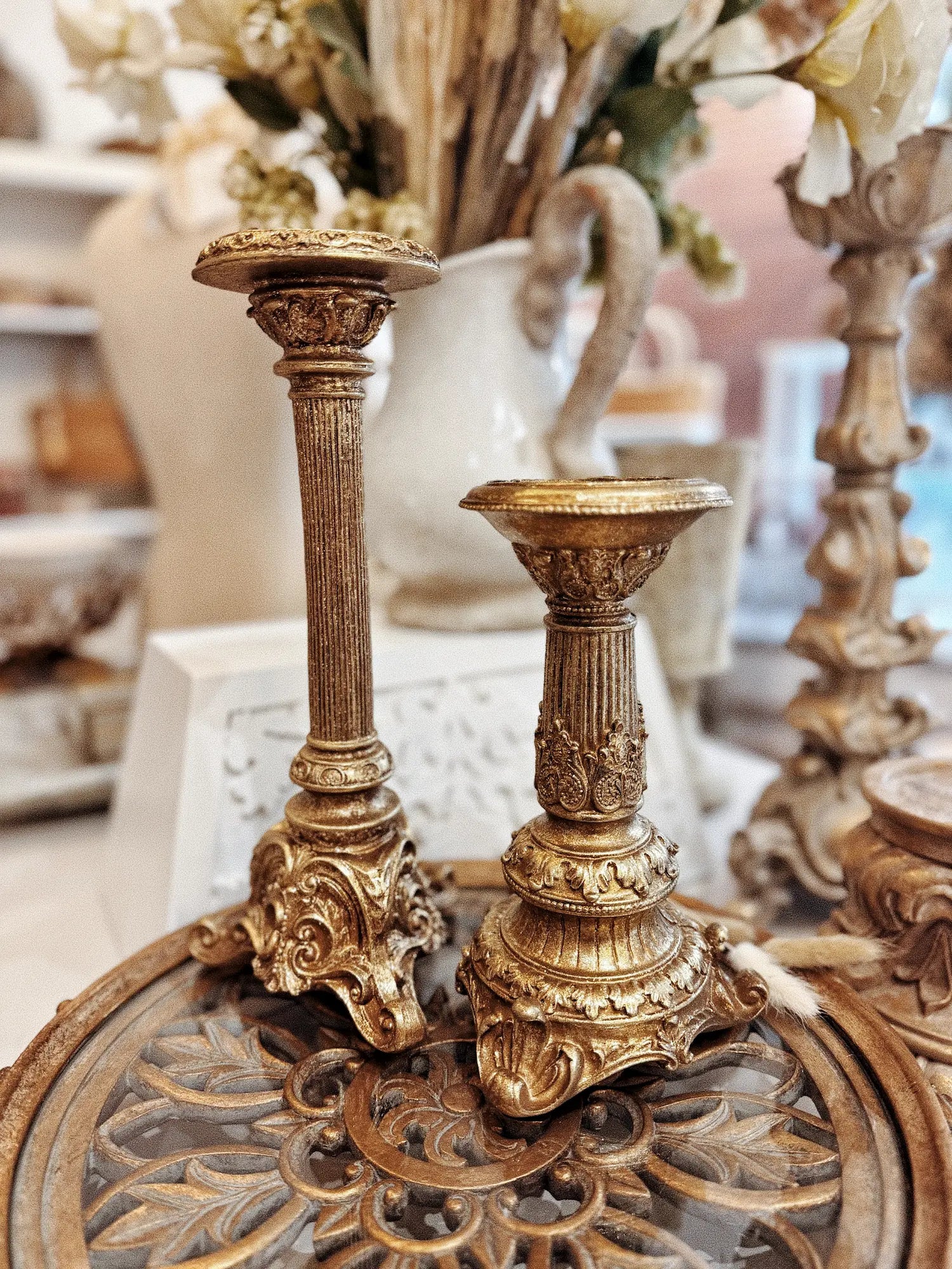 Chandelier baroque doré - S