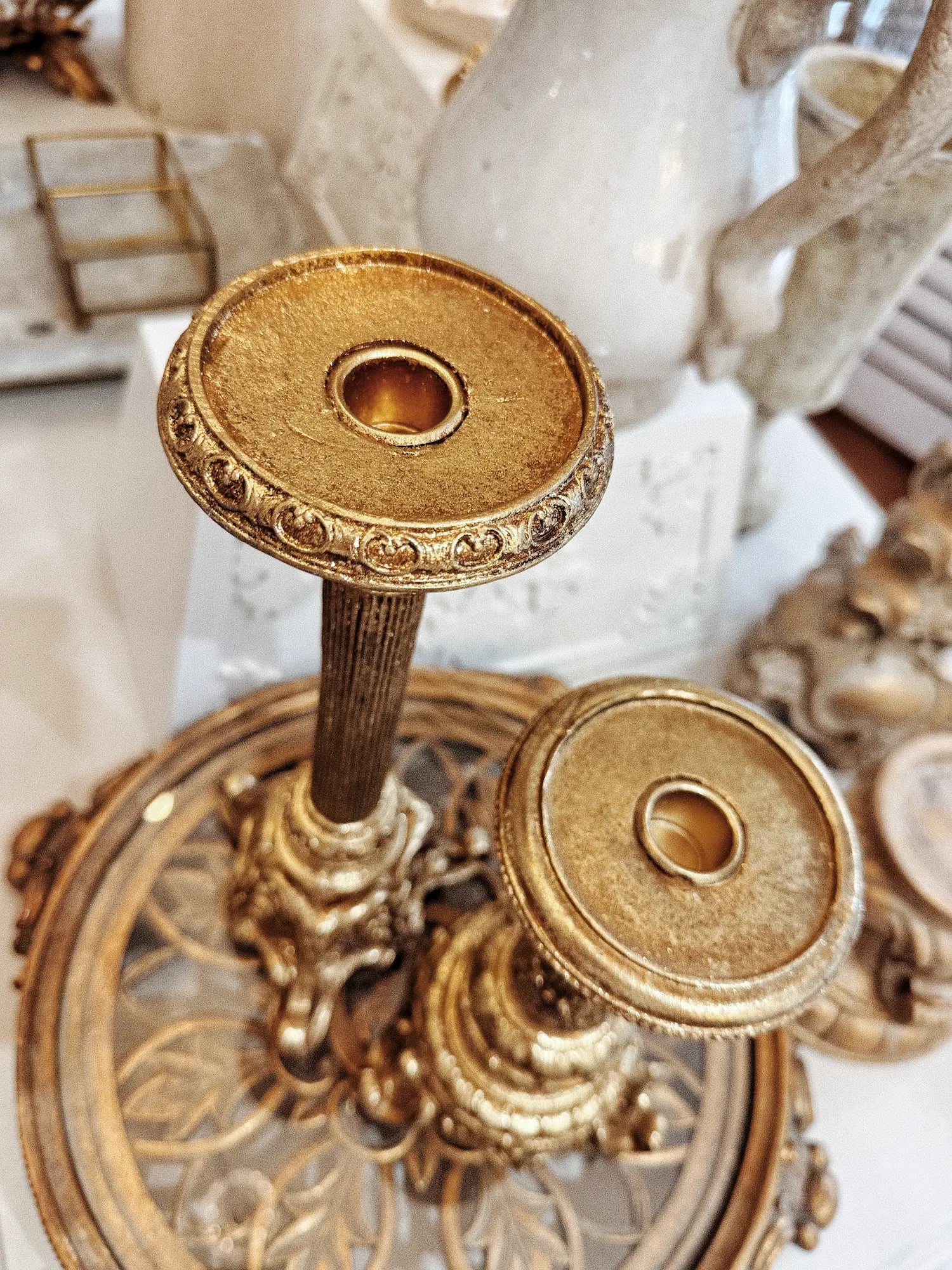 Chandelier baroque doré - M