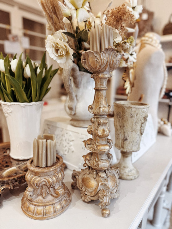 Chandelier baroque patiné