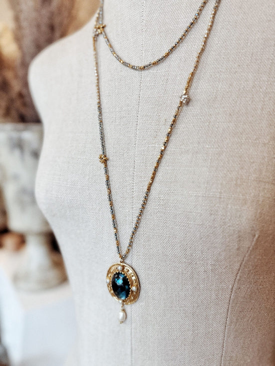 Sautoir Médicis – pendentif labradorite