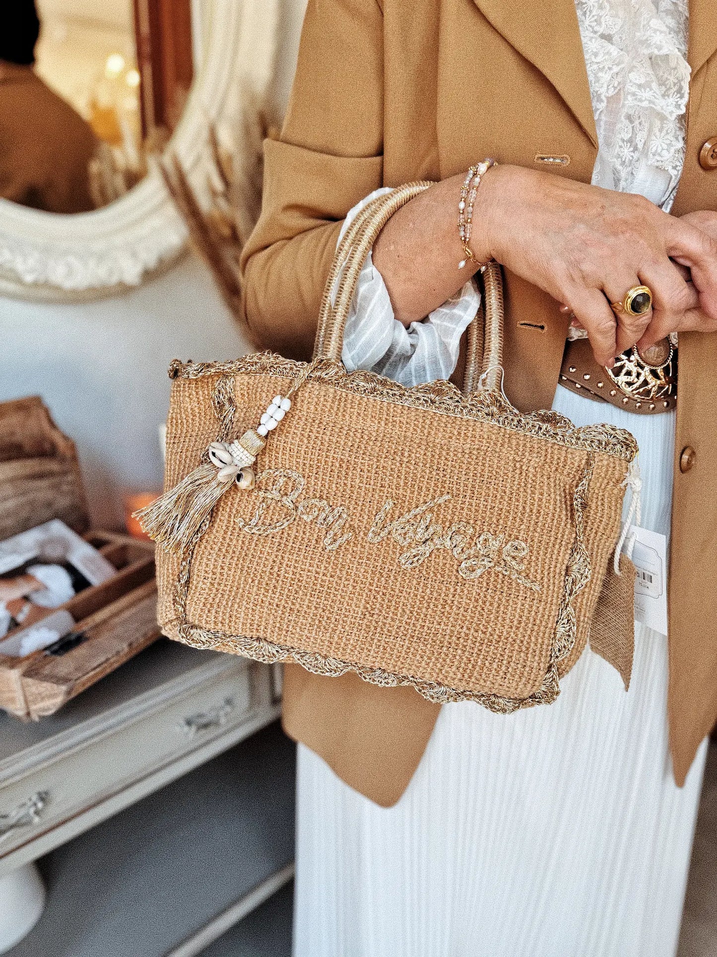 Sac tressé "Bon Voyage"