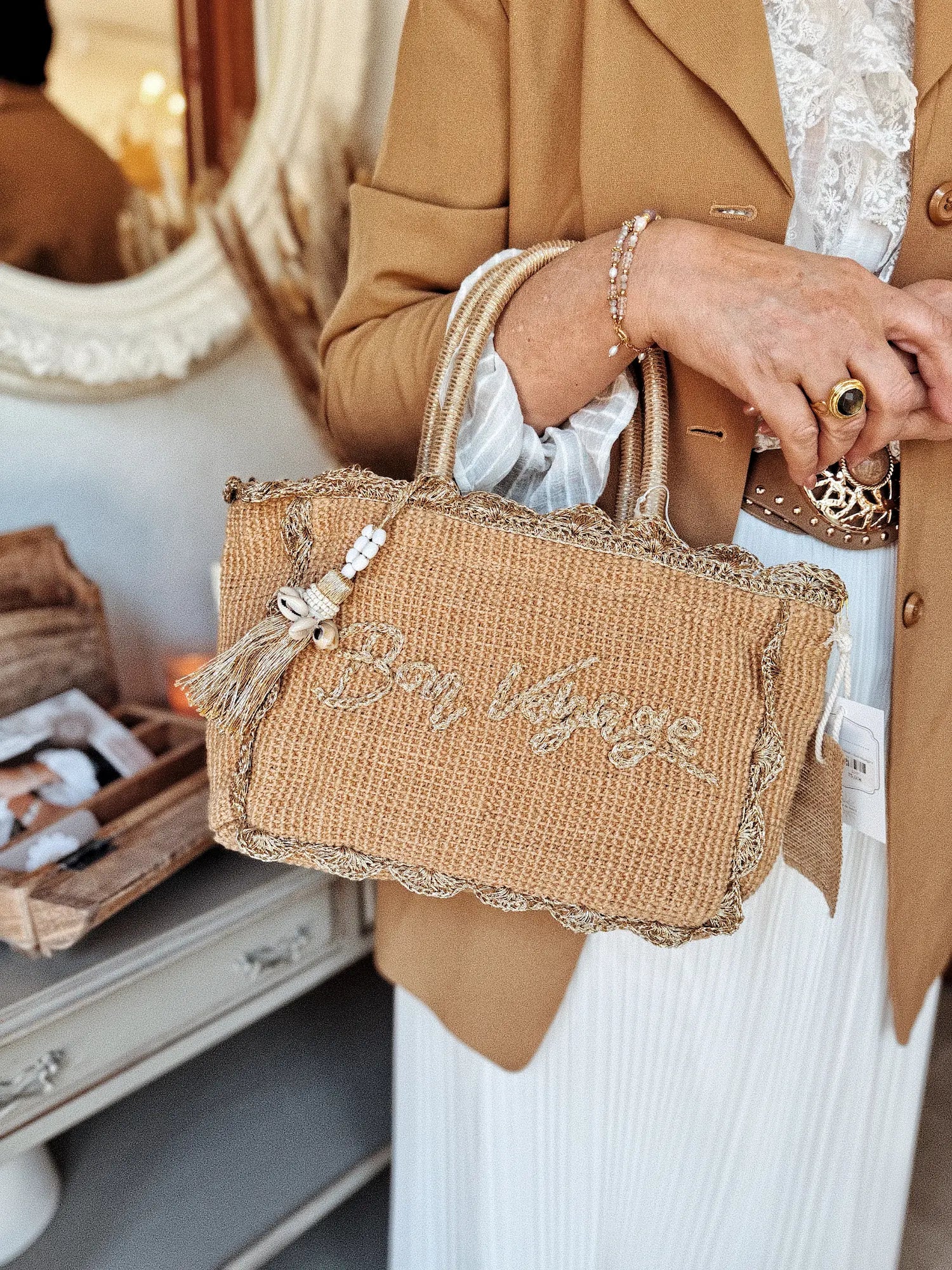 Sac tressé "Bon Voyage"
