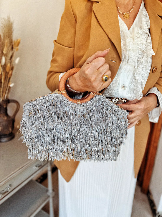 Sac panier à franges - M