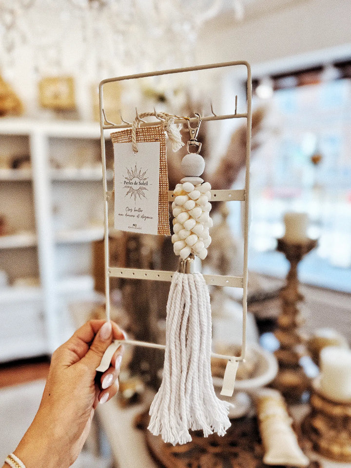 Porte-clés coquillages blancs