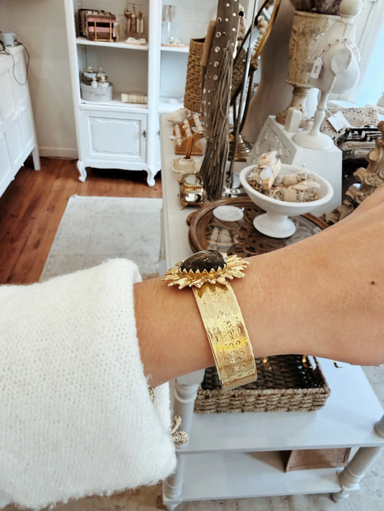 Bracelet manchette – cœur sacré labradorite