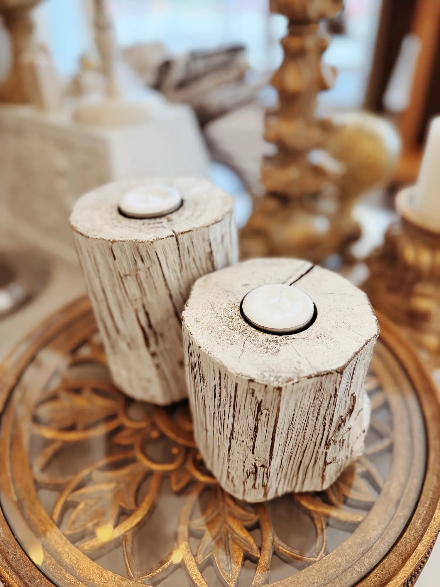 Bougeoir en bois - M