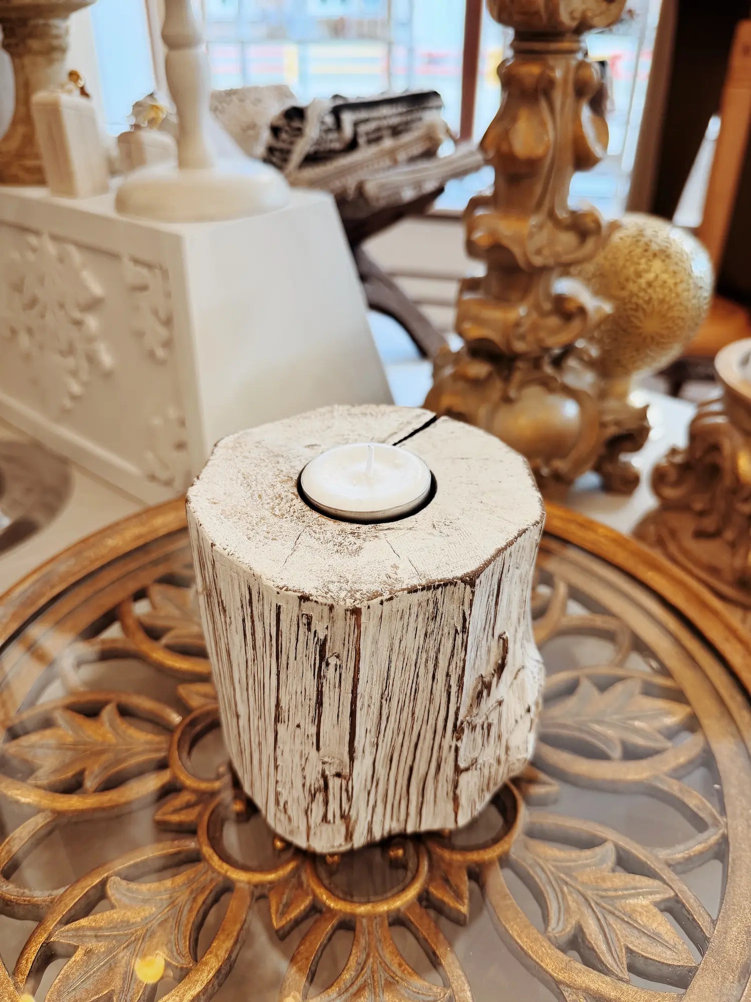 Bougeoir en bois - M