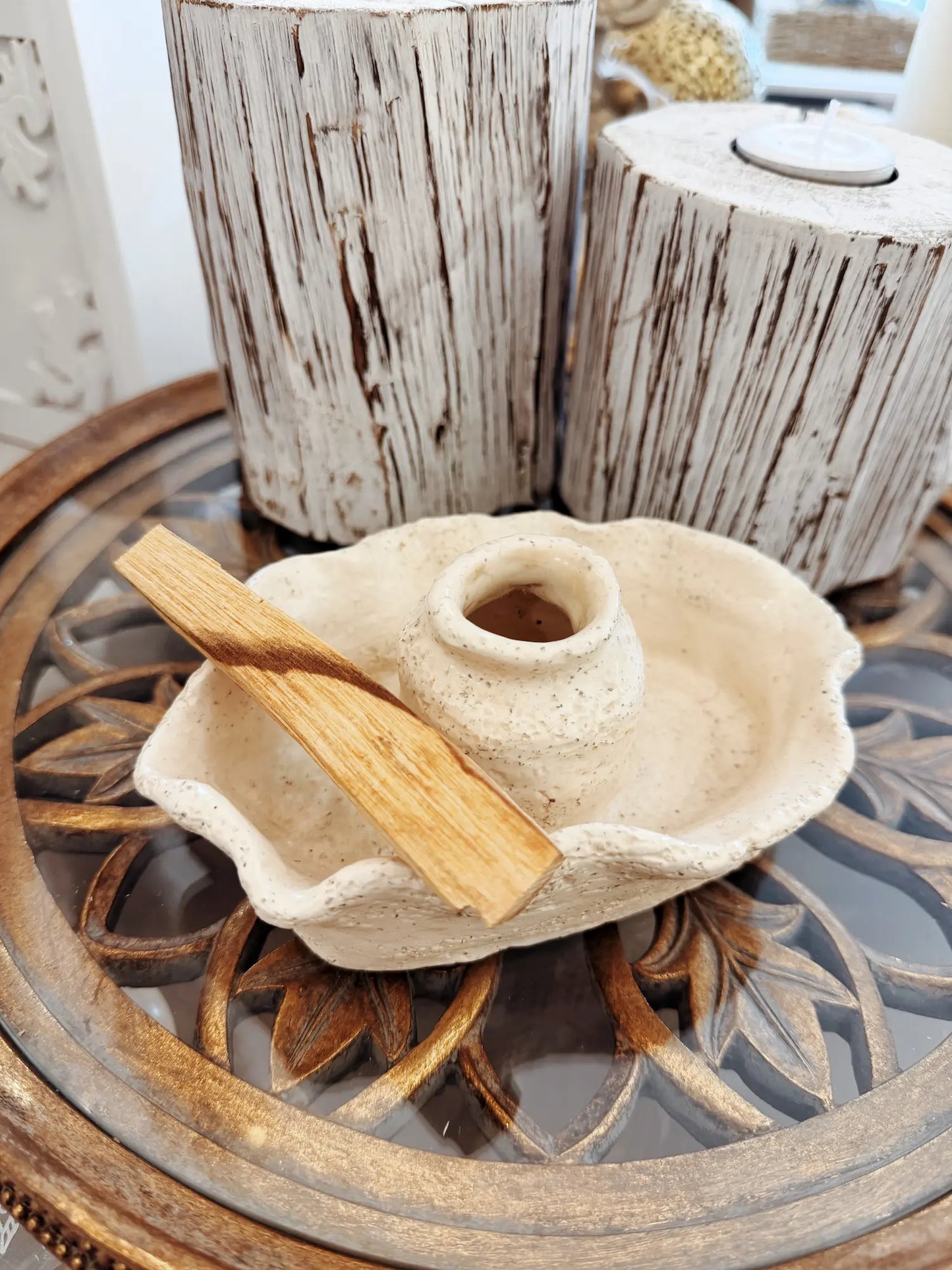 Support à palo santo & bougie