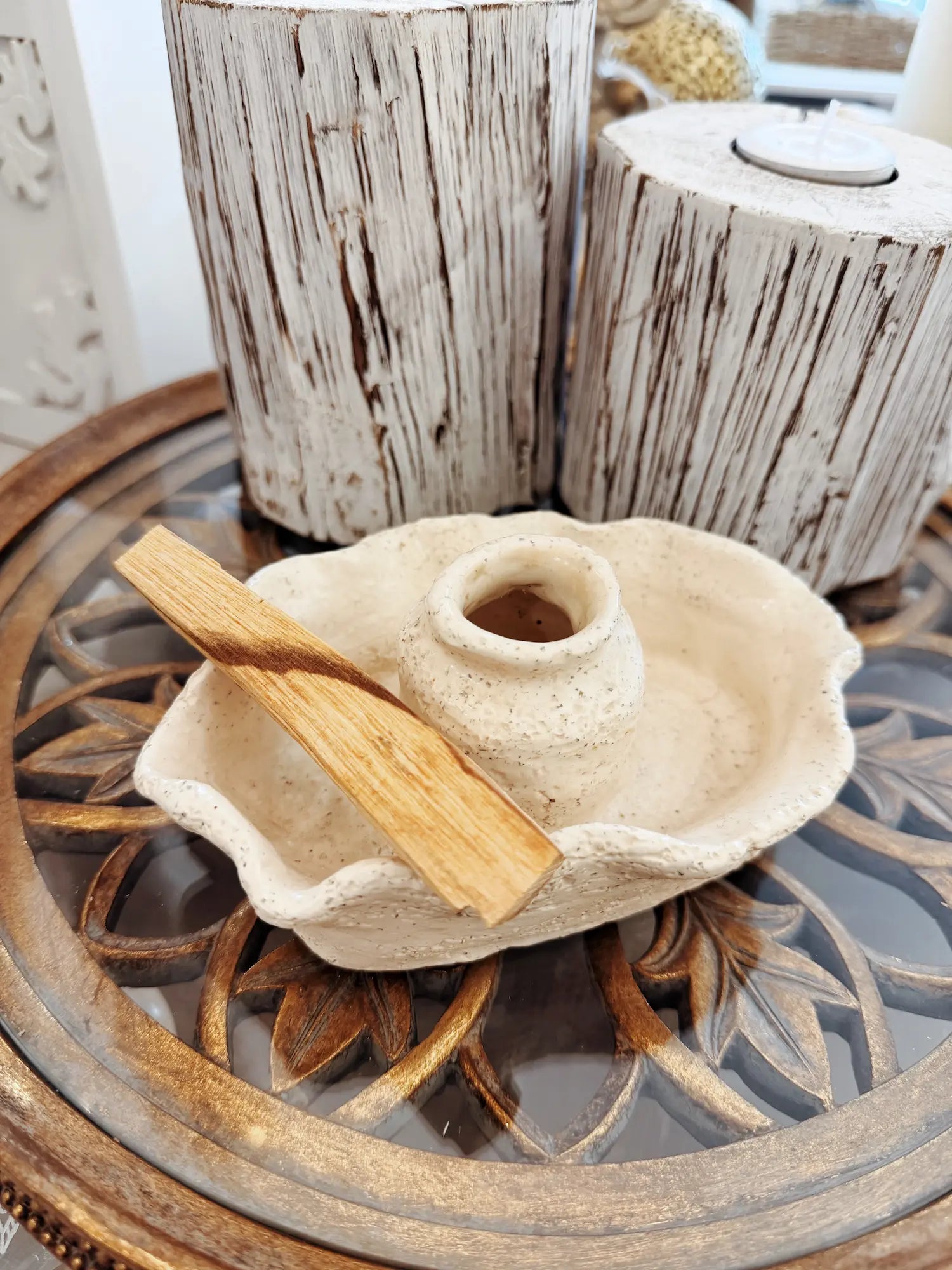 Support à palo santo & bougie