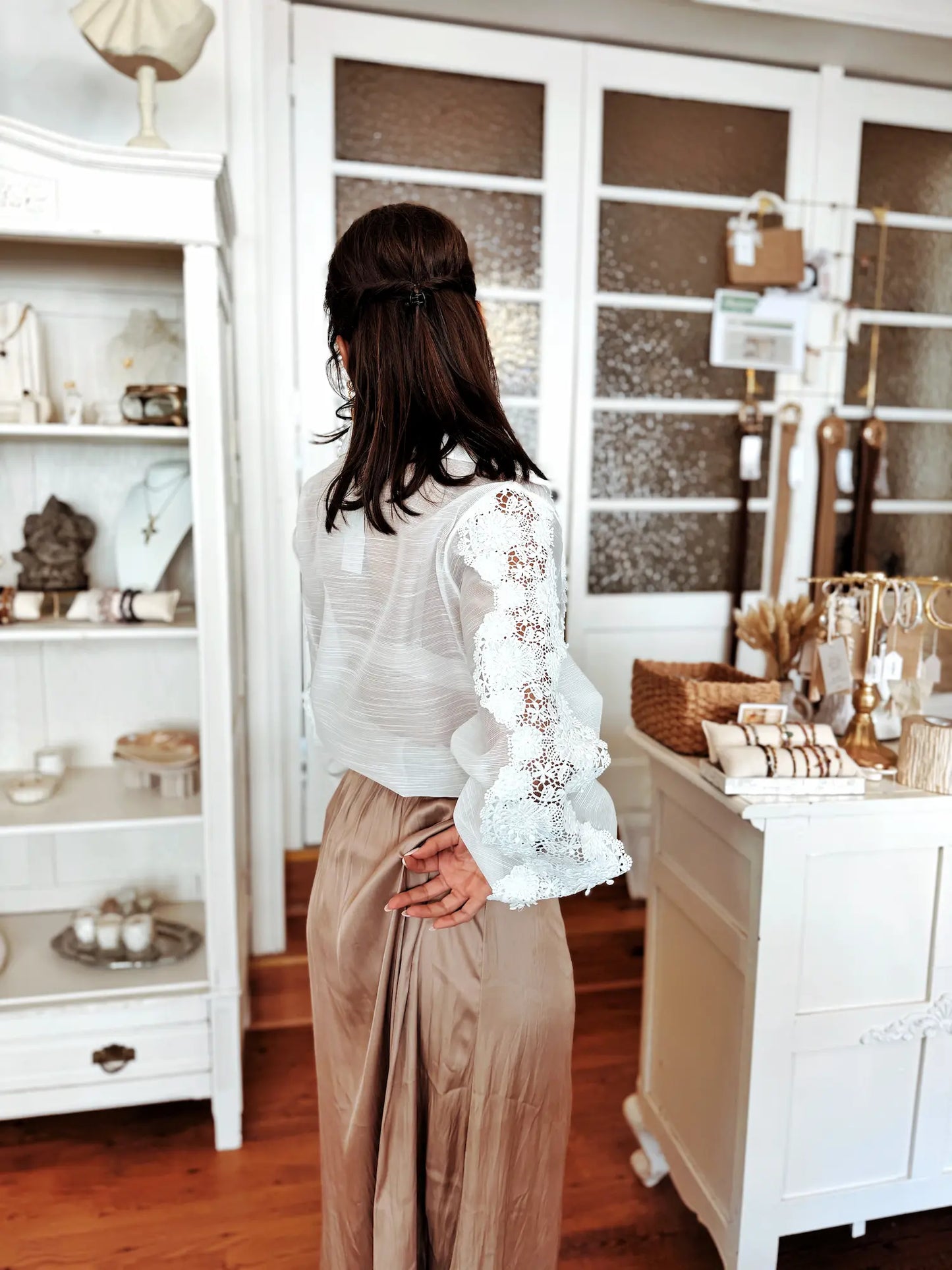 Chemisier Louise en dentelle – blanc