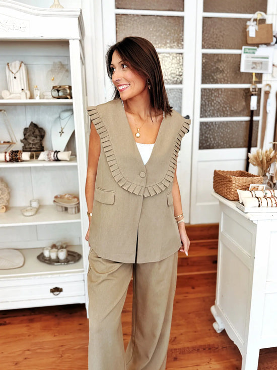 Blazer sans manches - Taupe