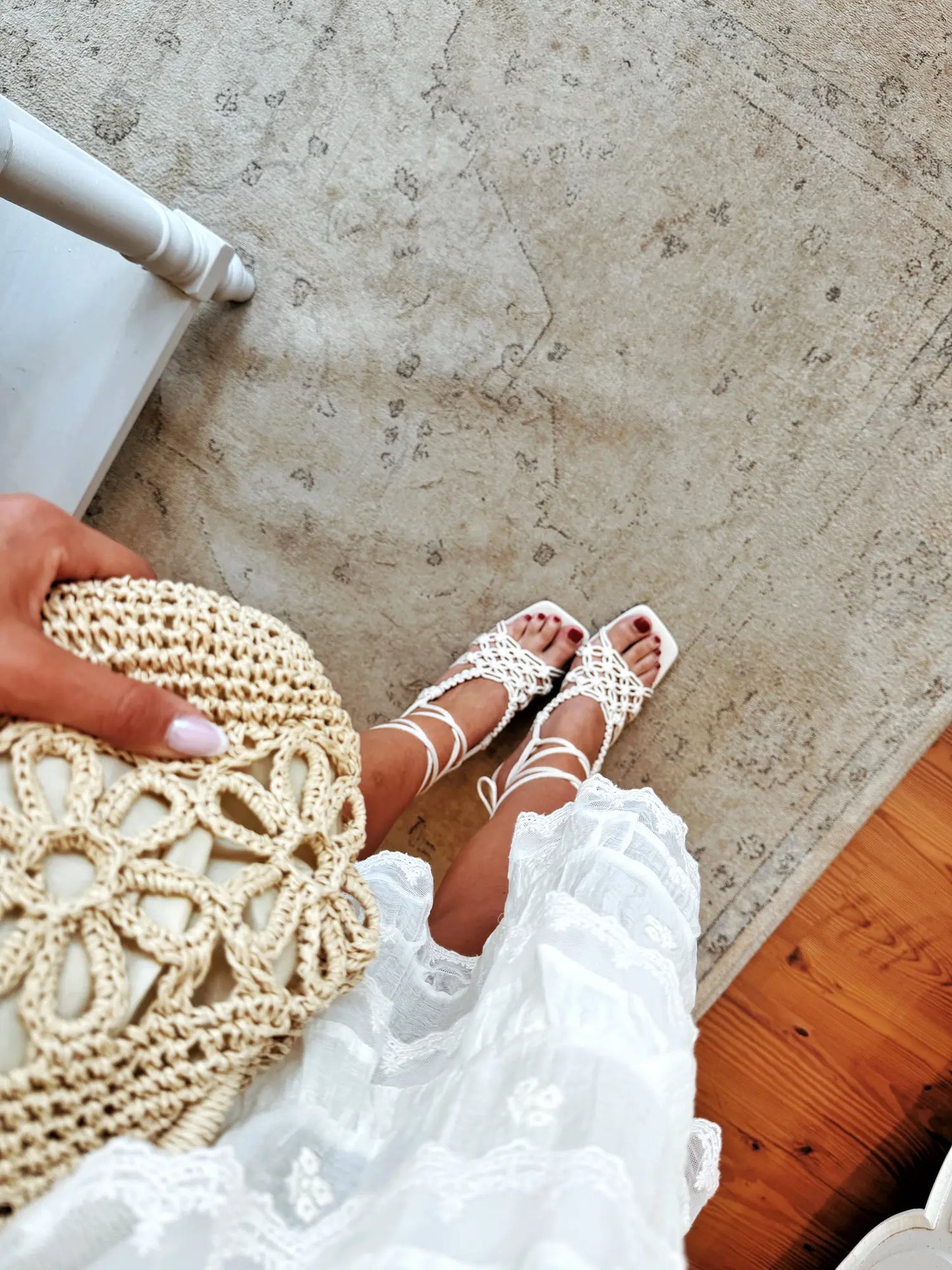 Sandales en macramé - beige