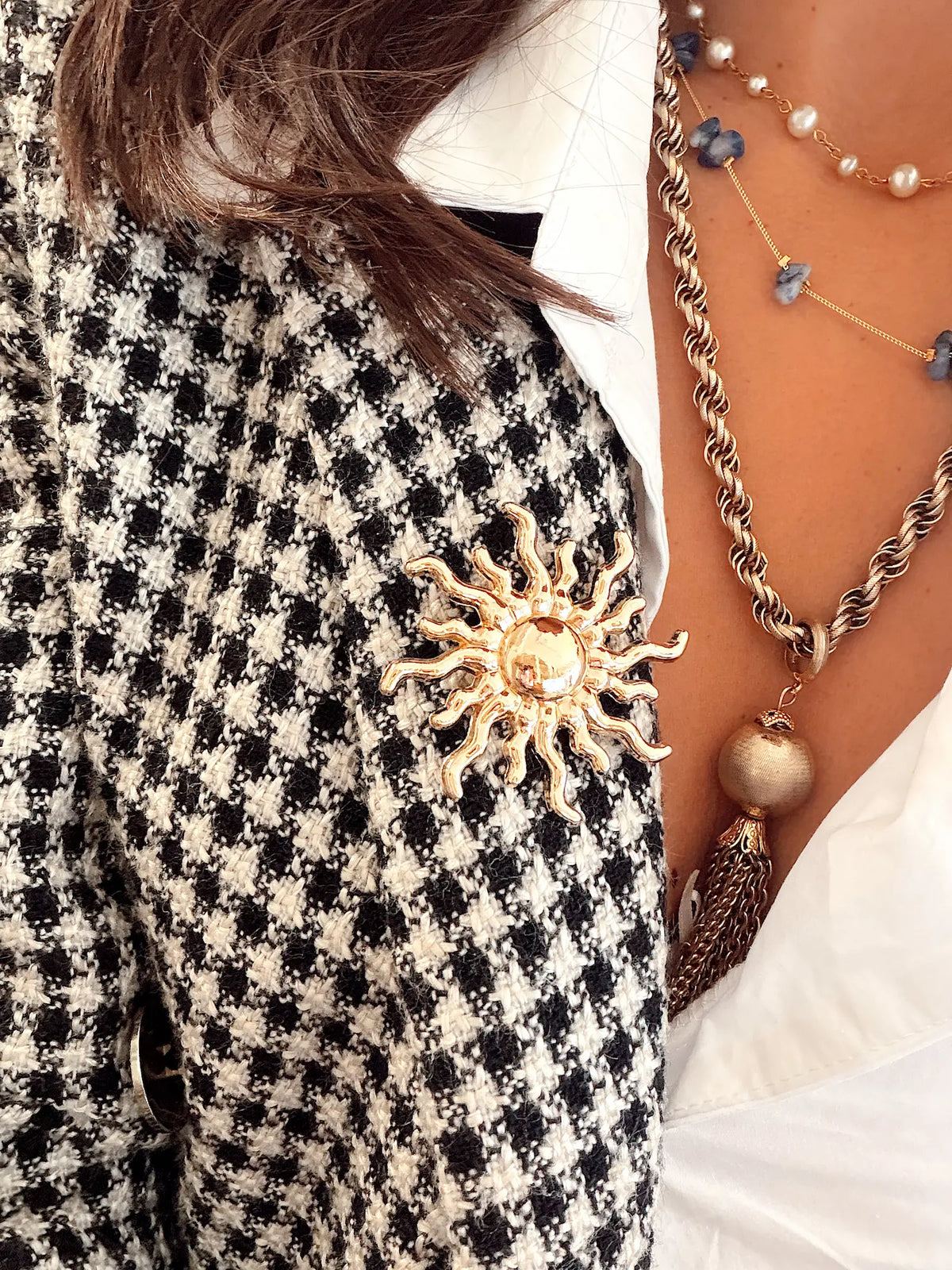 Broche dorée Soleil - Perles de Soleil