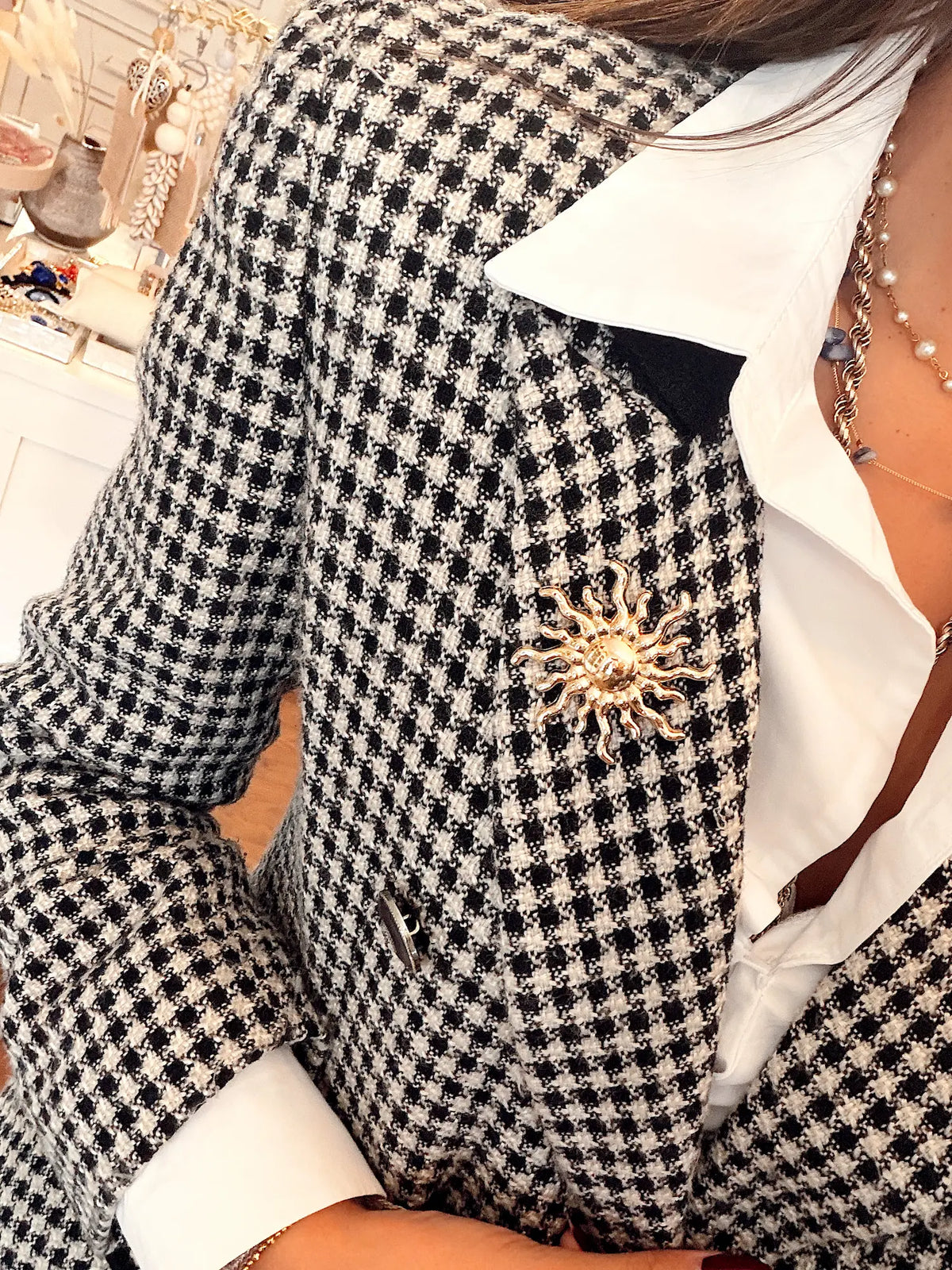 Broche dorée Soleil - Perles de Soleil