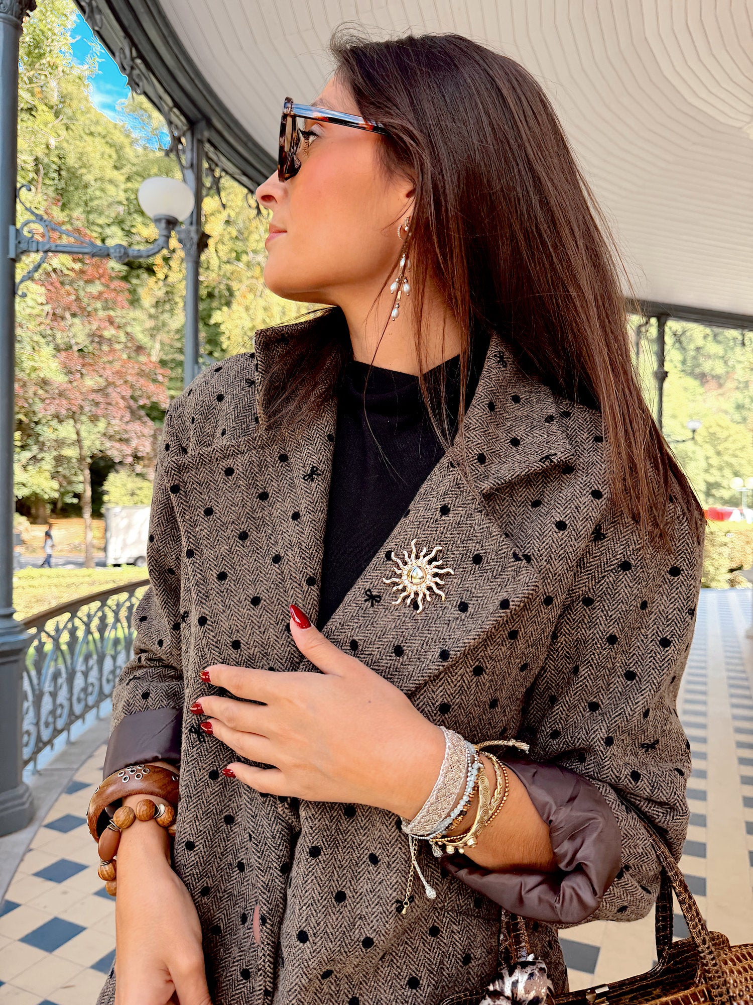 Blazer oversize brun à poids – Lisa