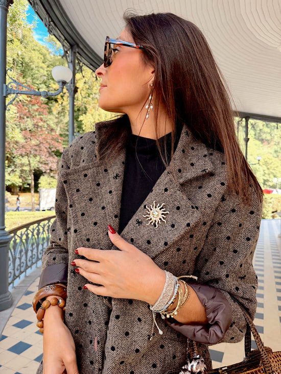 Blazer oversize brun à poids – Lisa