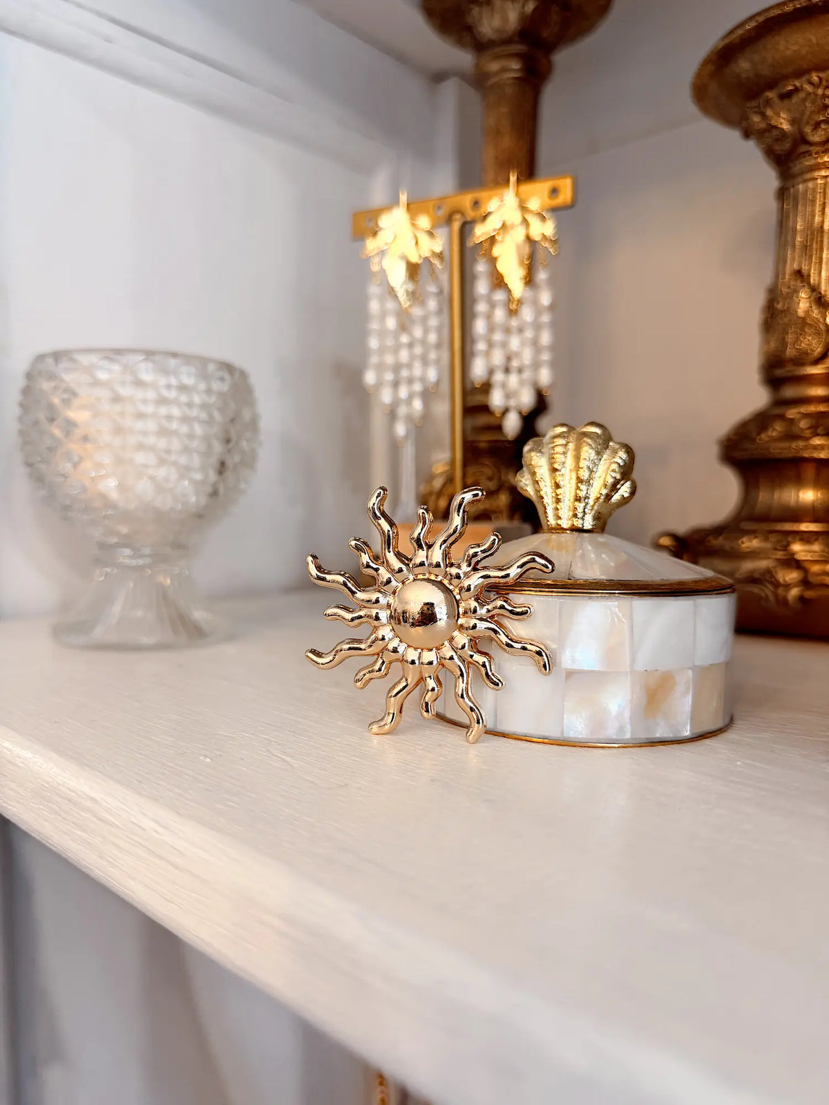 Broche dorée Soleil - Perles de Soleil