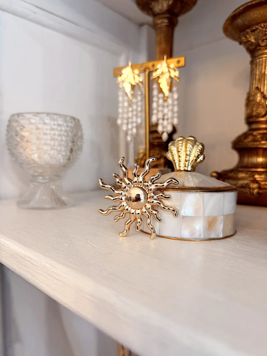 Broche dorée Soleil - Perles de Soleil