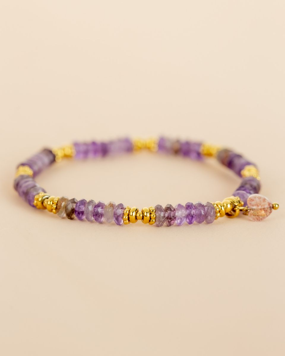 Bracelet Améthyste & Apatite rouge