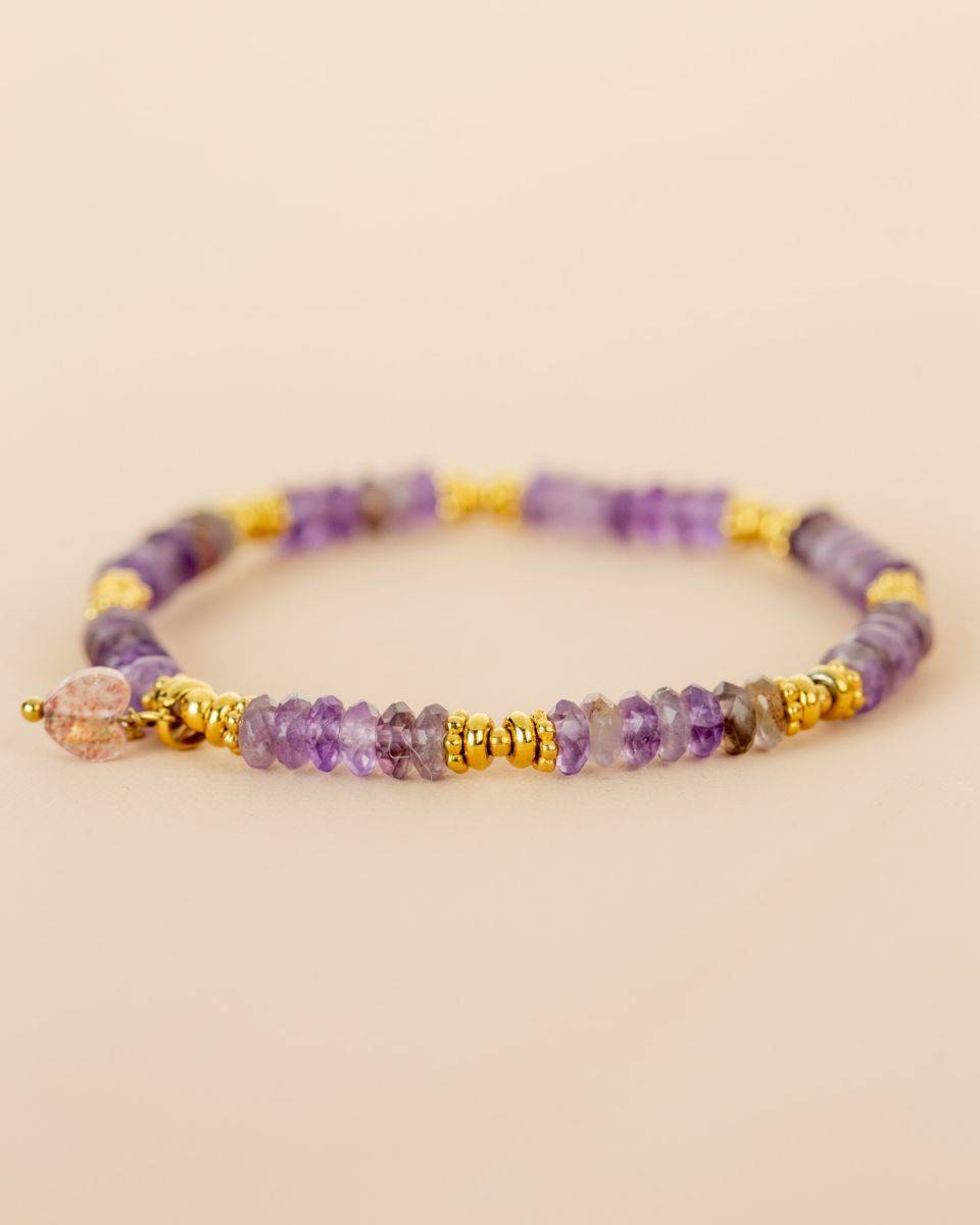 Bracelet Améthyste & Apatite rouge
