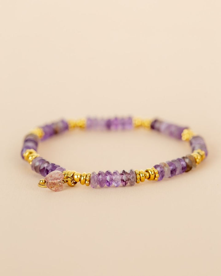 Bracelet Améthyste & Apatite rouge