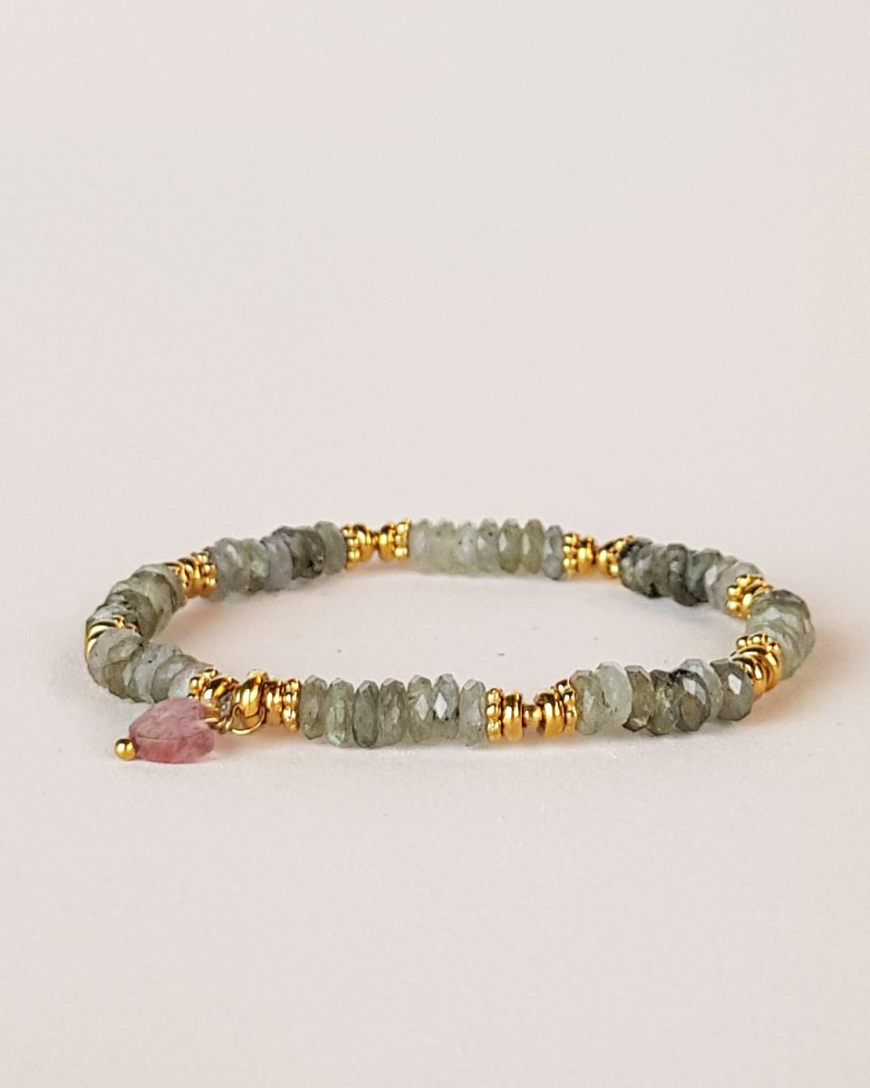 Bracelet Labradorite & Cœur Sandstone
