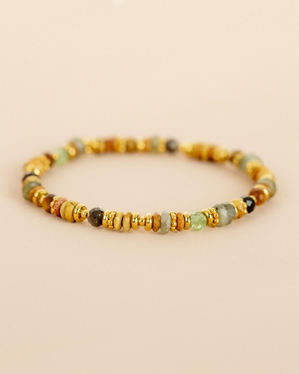Bracelet Tourmaline verte & Oeil de tigre