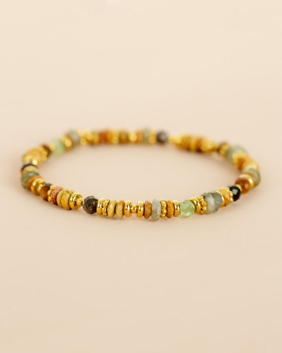 Bracelet Tourmaline verte & Oeil de tigre