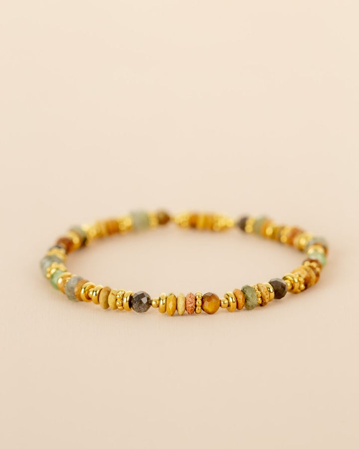 Bracelet Tourmaline verte & Oeil de tigre