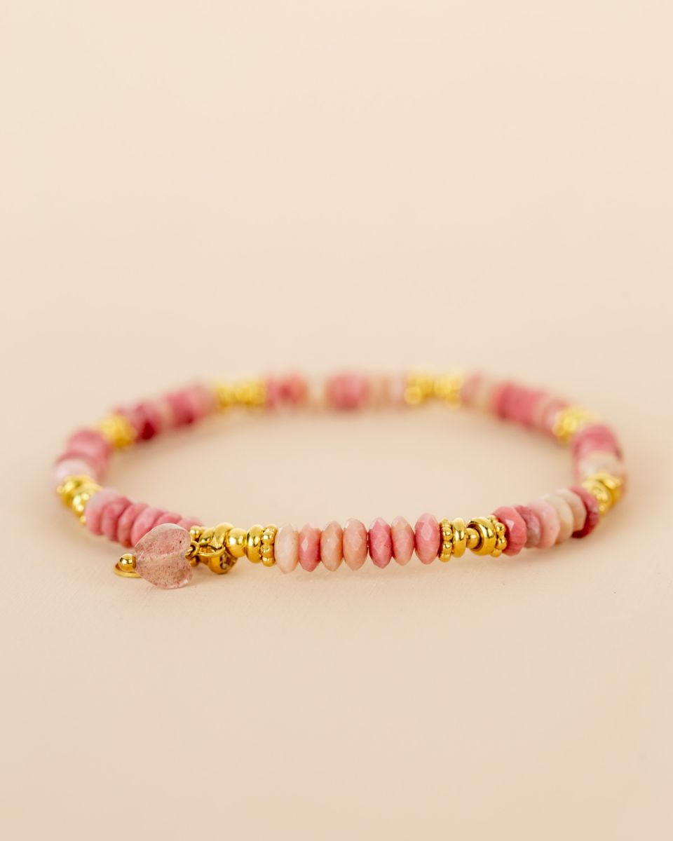 Bracelet Rhodonite - pierres ovales