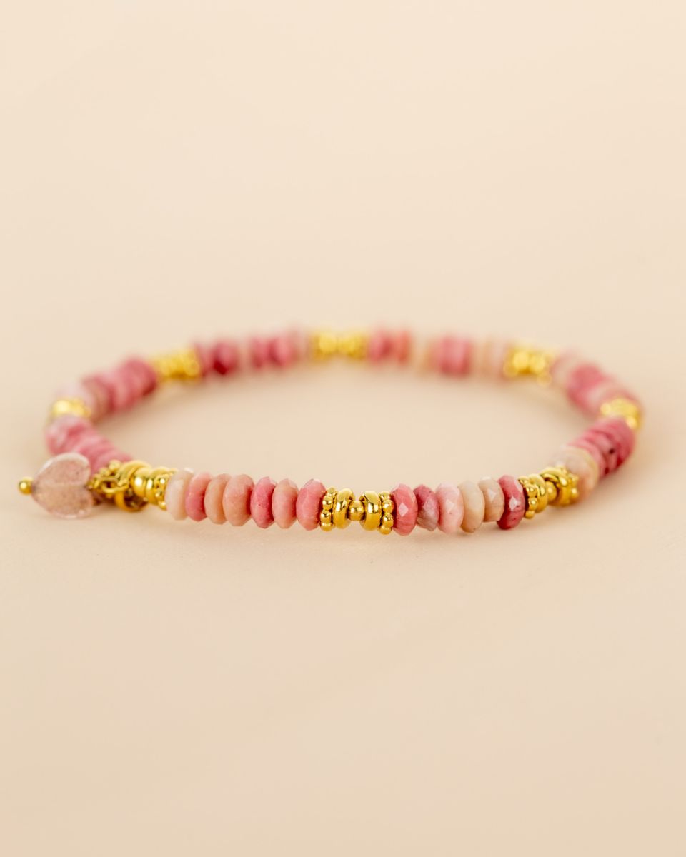 Bracelet Rhodonite - pierres ovales
