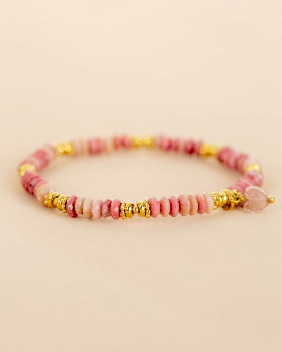 Bracelet Rhodonite - pierres ovales